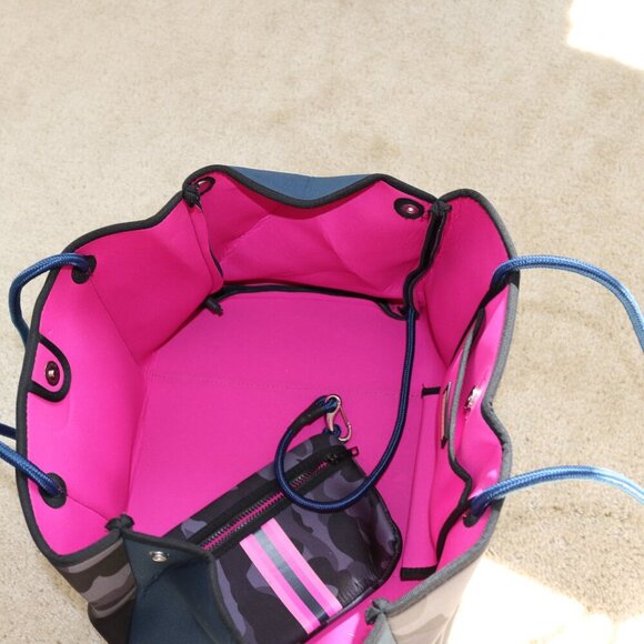 Camouflage Tote Bag with Pink Stripes - Picture 6 of 9